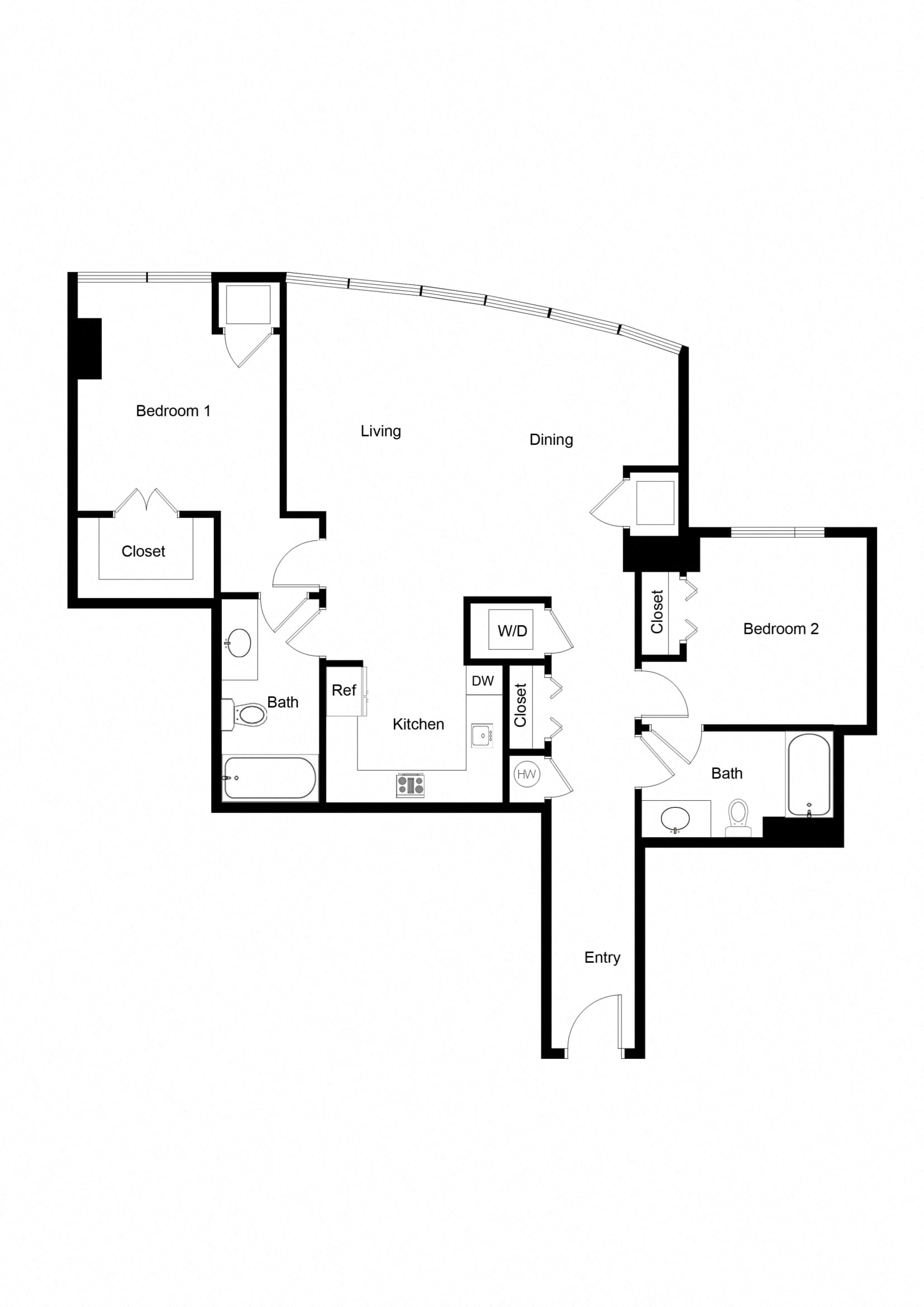 2x2 B09-1 Floor Plan 2x2 B09-1 Floor Plan